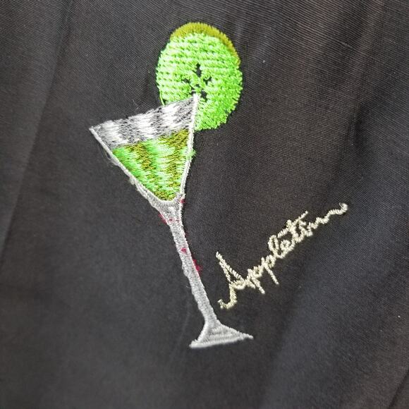 SLB Black Silk Embroidered Cocktail Motif Pants Size 10 - Picture 2 of 6